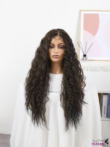 w0001Long chemical fiber wig high temperature silk front lace