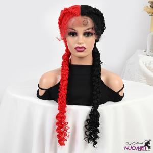 w0071New design braid wig high temperature silk black long