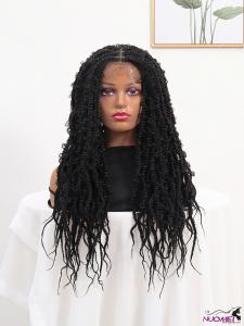 w0091Wholesale chemical fiber wig braid wig short black
